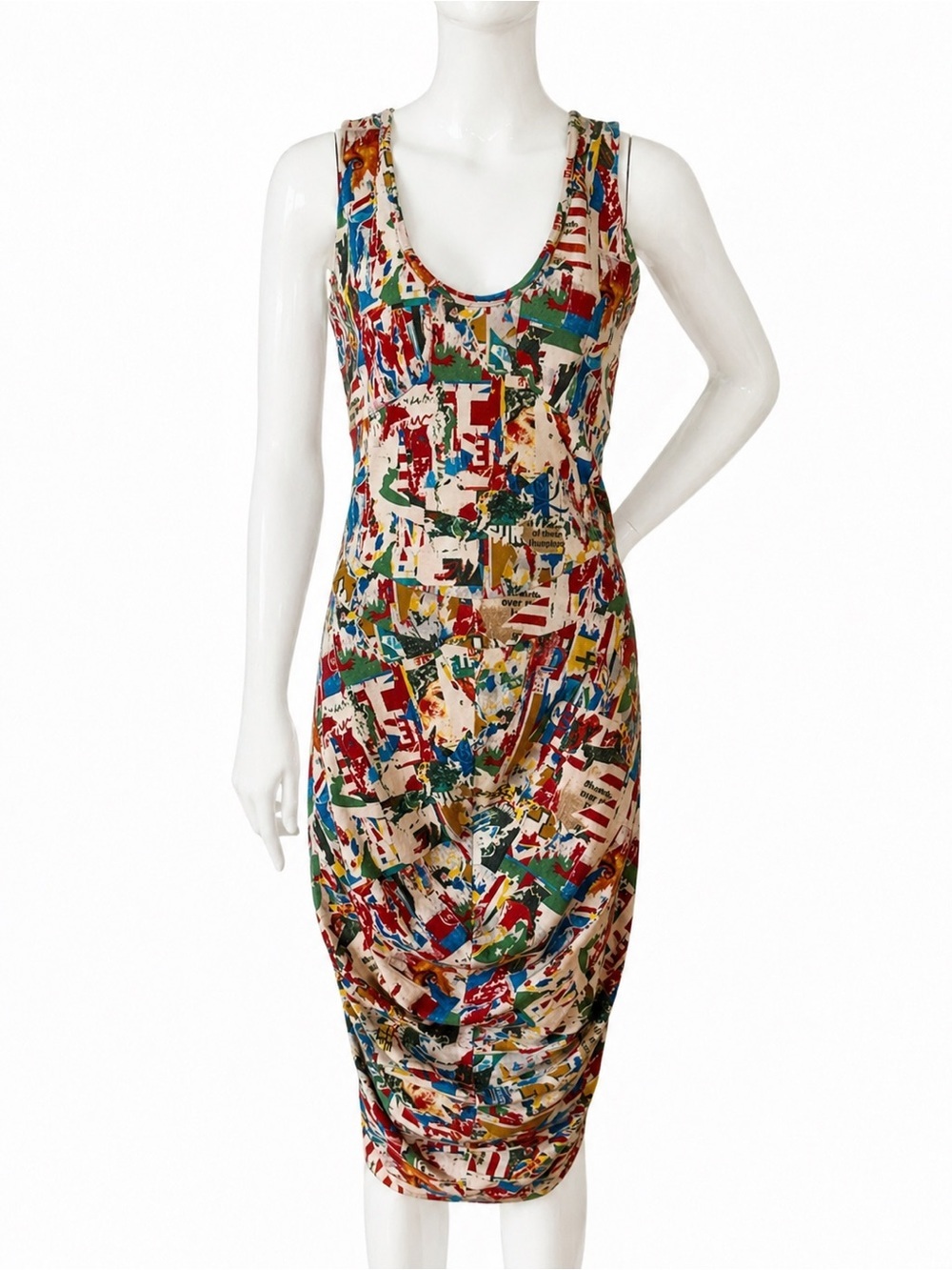 Alexander McQueen Draped Print Dress Rare IT M - Picture 2 of 6